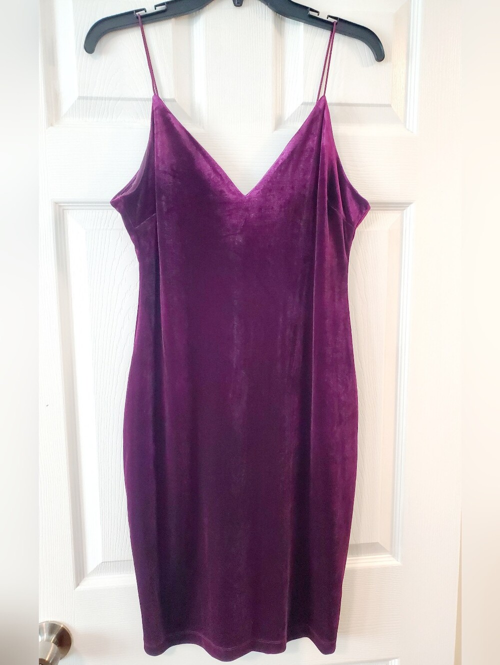 B Darlin Purple Velvet Spaghetti Strap Mini Dress